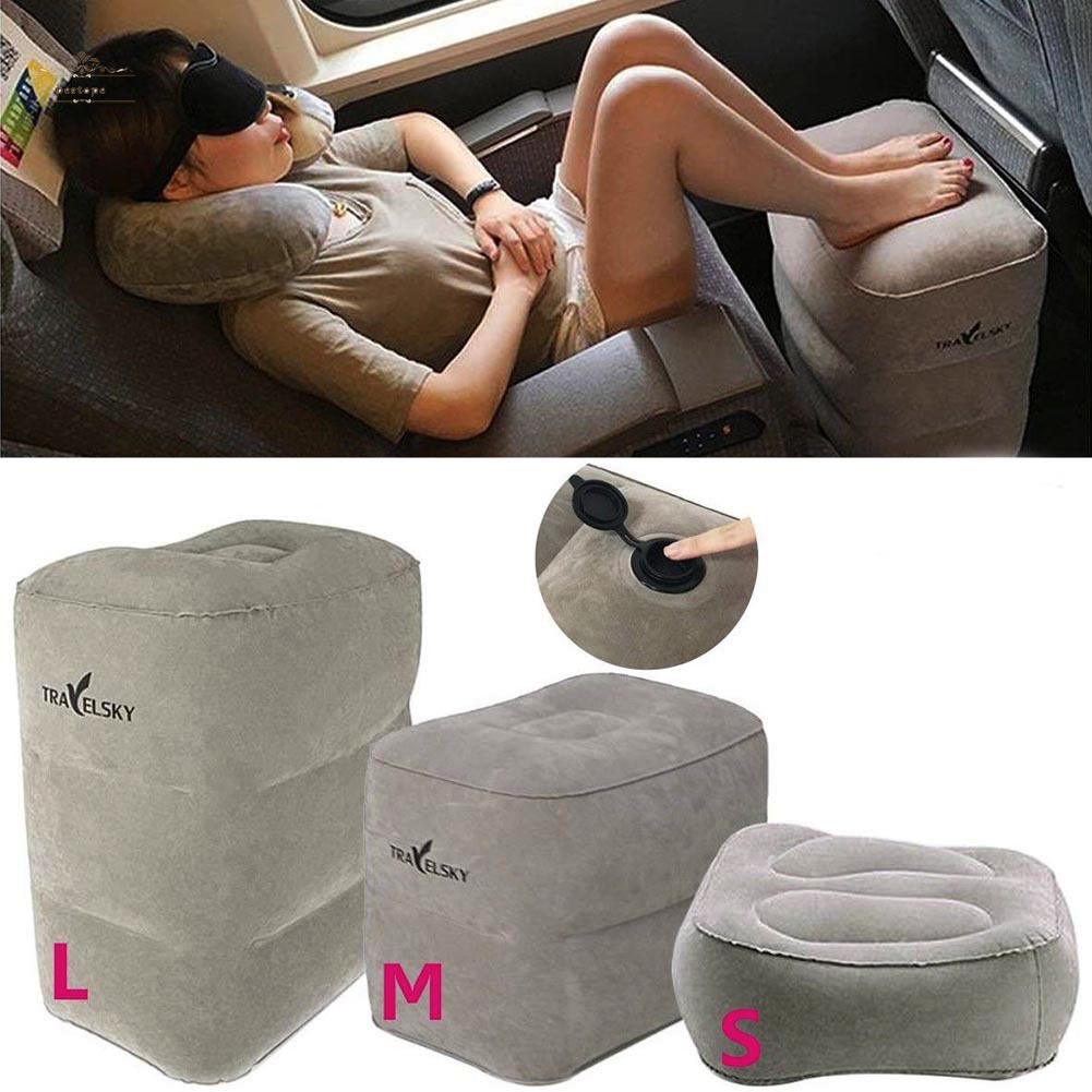 BEST Inflatable Travel Footrest Pillow Foot Leg Rest Travel Pillow for Airplanes Buses Trains Kids Bed Shopee Singapore