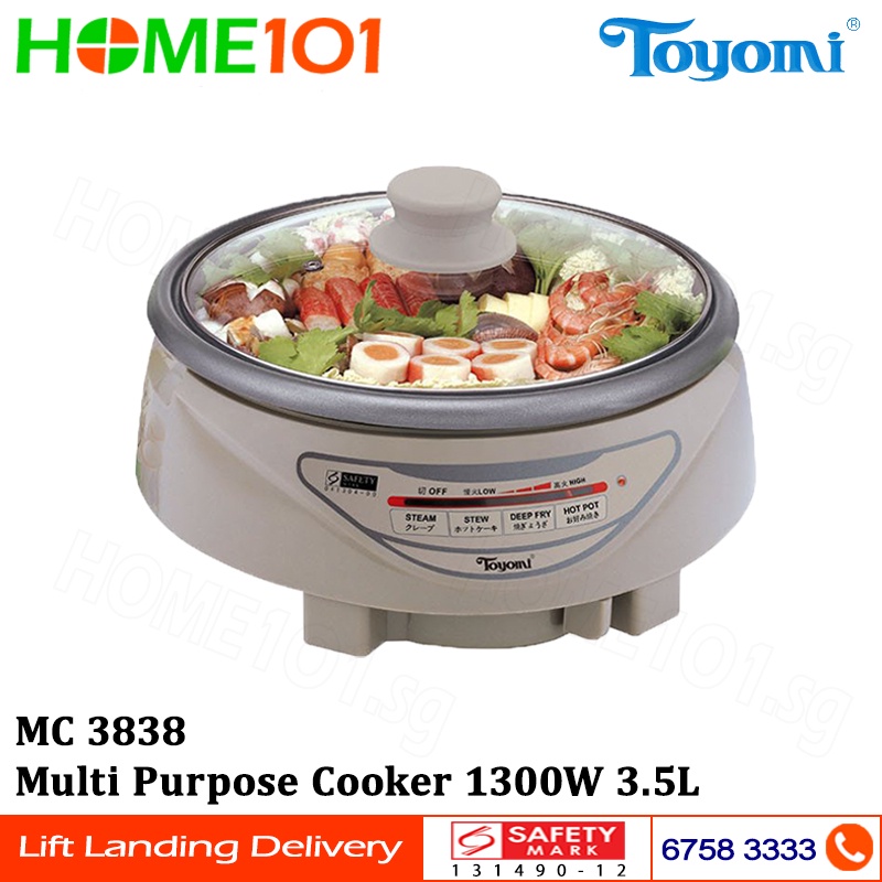 Toyomi Multi Purpose Cooker 1300W 3.5L MC3838 MC 3838 Shopee Singapore