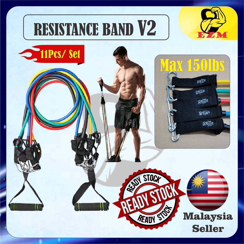 11PCS SET RESISTANCE BANDS WORKOUT EXERCISE CROSSFIT FITNESS YOGA - Foto 12