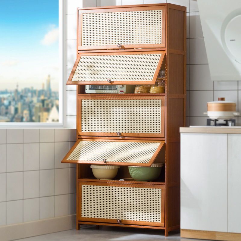 Table side cabinet: imitation rattan, Nordic simple wine cabinet, side ...