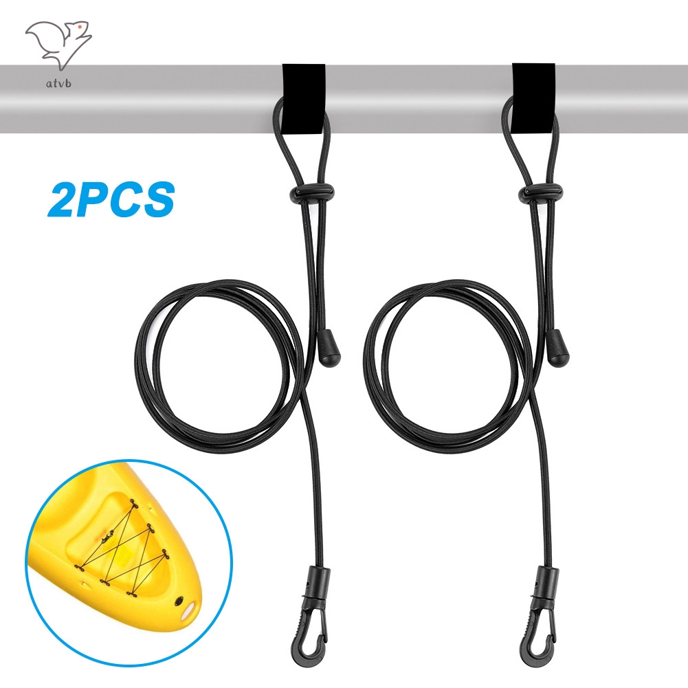 HYP 2pcs/set Adjustable Ropes Kayak Safety Rod Leash Fishing Boat Paddle  Leash @SG