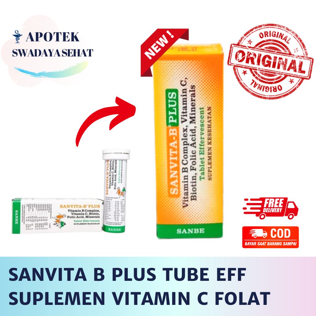 Sanvita B PLUS Tube Effervescent Tablet - Vitamin C Mineral Supplement ...