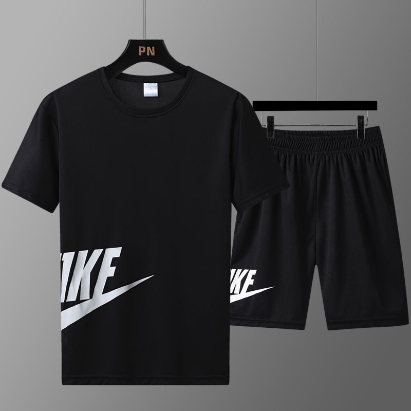 Men T-shirt Short Sleeve Tshirt + Shorts Sets Round Neck T shirt Men Clothing T-shirts