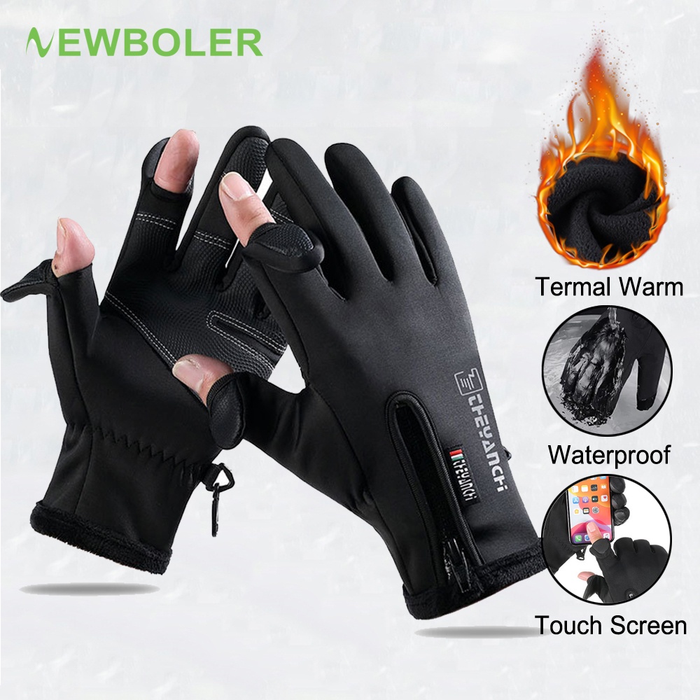 Newboler Men Women Winter Warm Gloves Waterproof Windproof 2 Finger ...