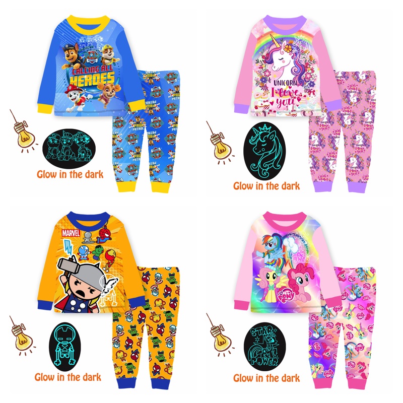 [SG SELLER] Cuddle Me kids Glow in the Dark Pyjamas sleepwear children ...