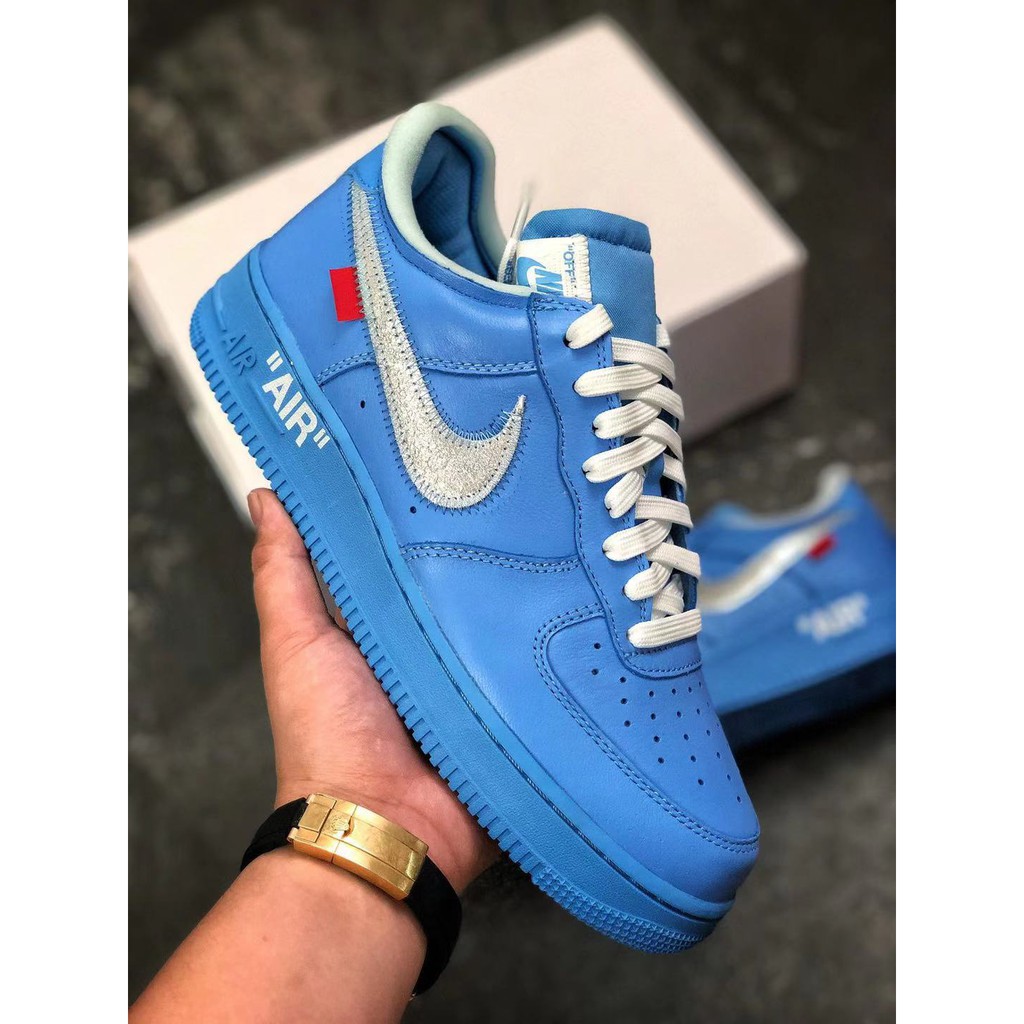 Off white x Nike Air Force 1 MCA blue sneakers for men and women