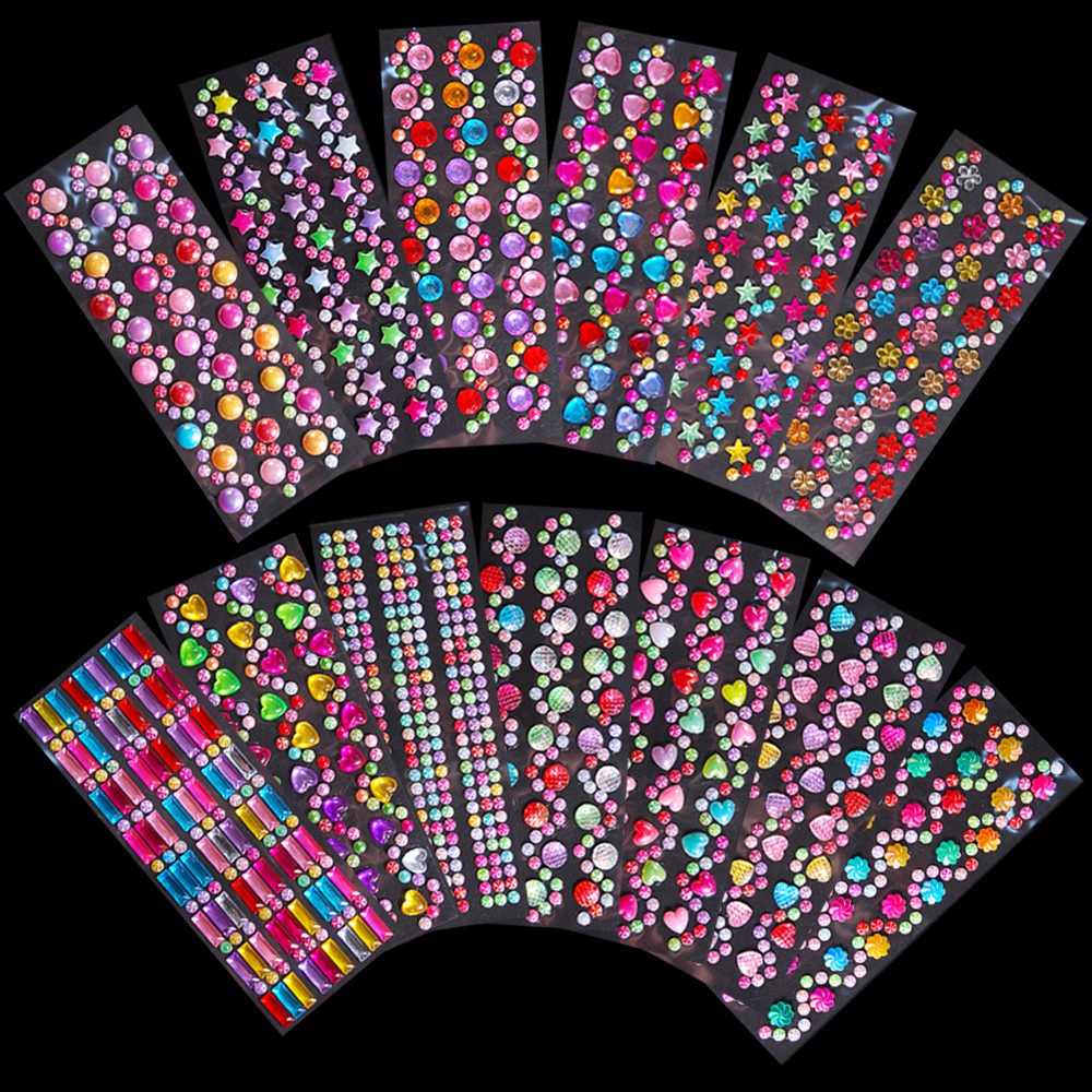 Rhinestones Self Adhesive Flatback Sticker Scrapbook sticker 13 Style ...