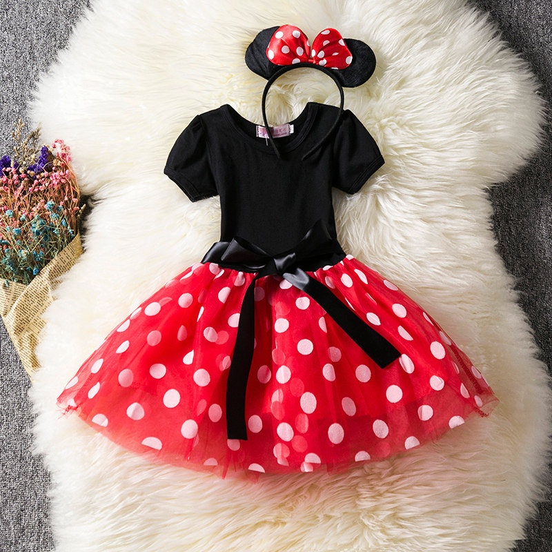 WFRV Minnie Mouse Dresses For Baby Girls Birthday Role play Dress Up Kid Costume Baby Girls Clothing For 1 5 Years Shopee Singapore