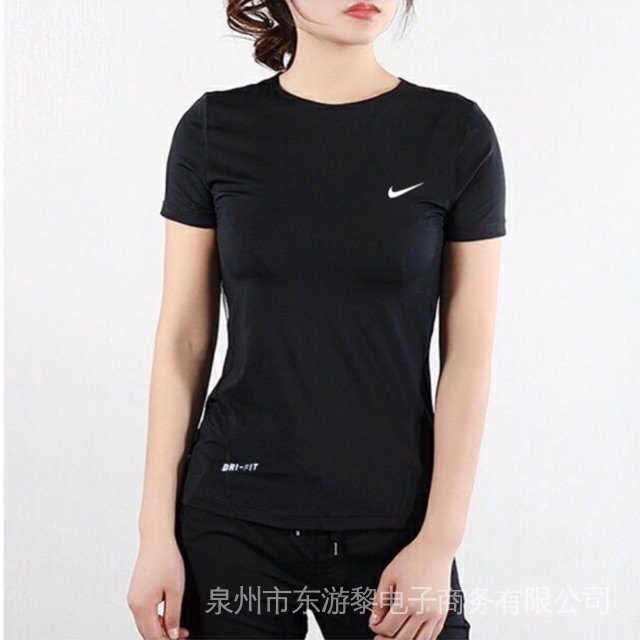 NK pro hypercool dri-fit compression v-neck T-shirt woman quick-drying zumba sports top H3F3