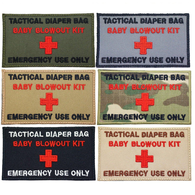 Tactical diaper outlet bag patches