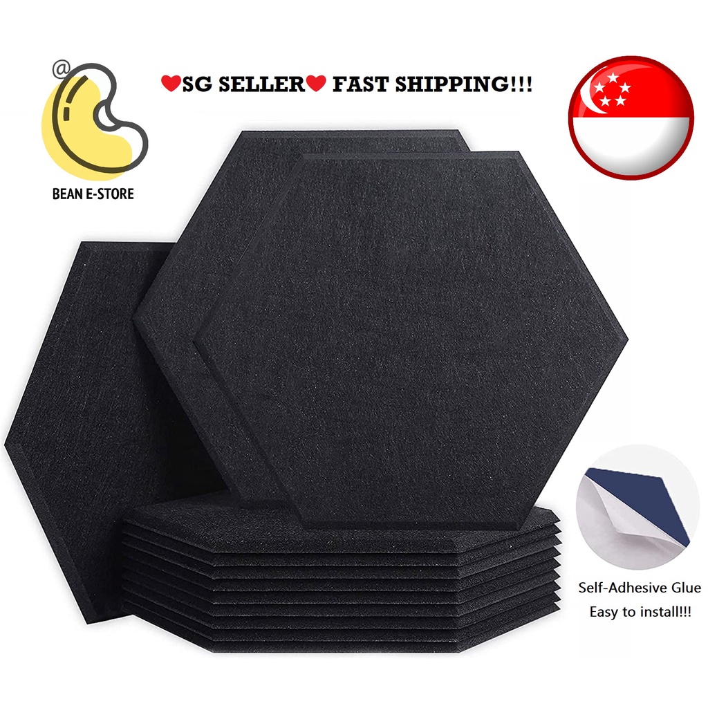 ?CHEAPEST!!!? 1 Pc Self-adhesive Hexagon Sound Proof Acoustic Panels Beveled Edge Foam Padding