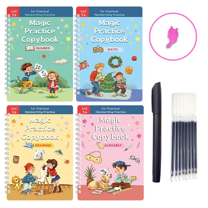 4 Books Set Kids Early Learning Books with disappearing Ink | Shopee ...