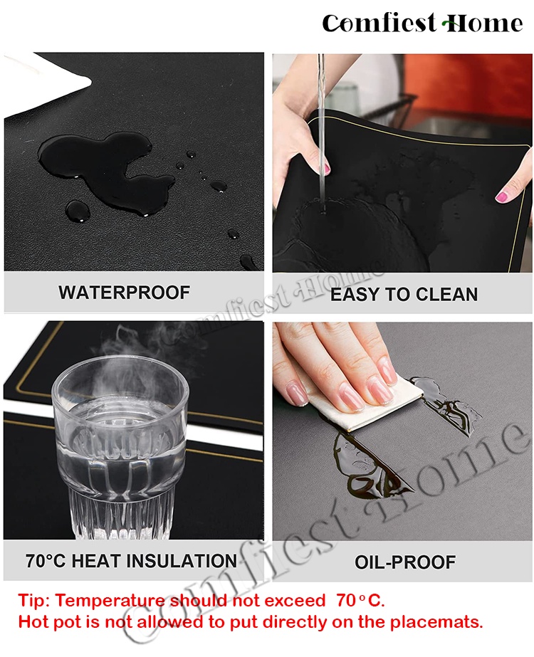 [SG Stock/Cheapest/High Quality]Waterproof Leather Placemat/Coaster,PU ...