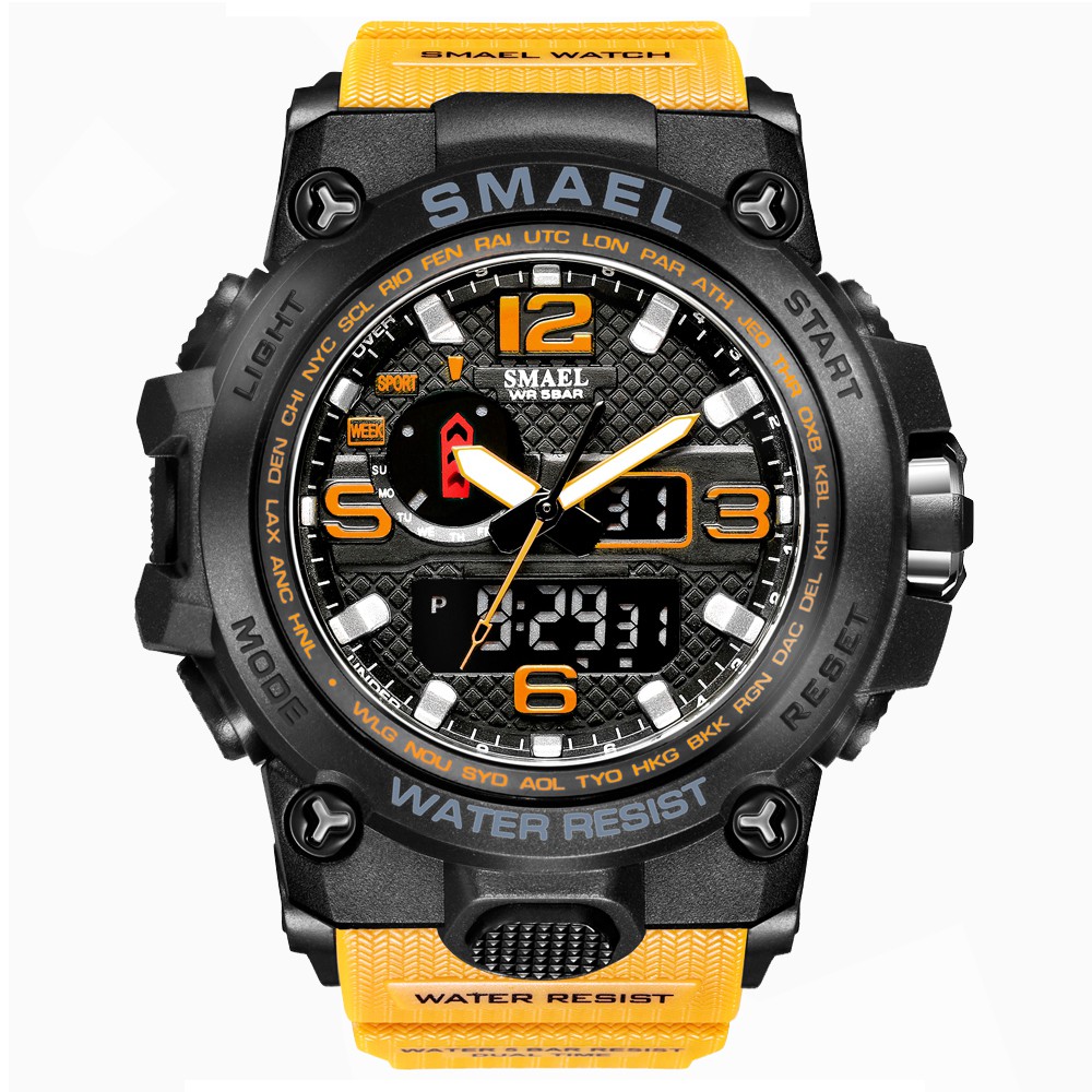 SMAEL 1545 Men s LED Analog Digital Dual Display Sport Watch Military Waterproof 50M Man Clock Shopee Singapore