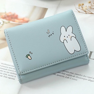 1pc Women's Wallet Cute Cat Short Wallet Leather Small Purse Girls Money  Bag Card Holder Ladies Female Hasp