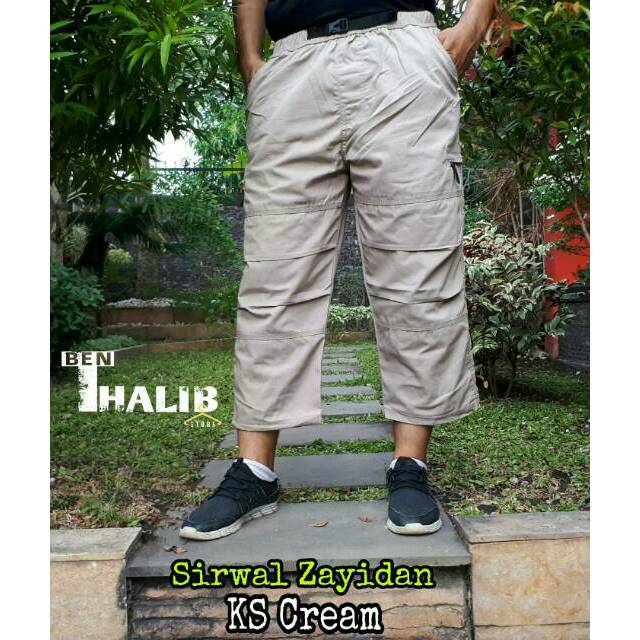 Zayidan Premium La Isbal Sirwal Pants, Ripstob Material, Cream Color ...