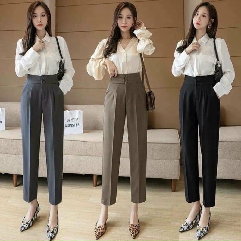 Office baggy pants with 2 buttons super hot for women _ code 078 ...