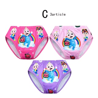 3 Pcs/Lot Kids Cocomelon Underwear Baby Girls Panties Soft Boys Boxer Brief  Children Cartoon Print Underpants Dropshipping 2-8Y