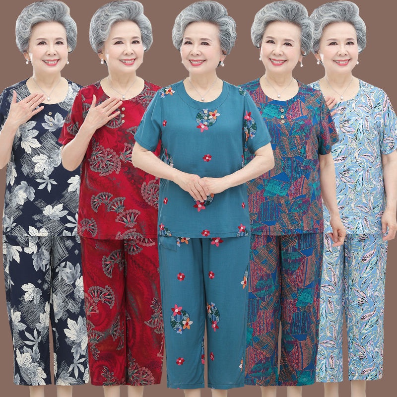 Fashion Grandma Pajamas 6090 Years Old Women Pajama Terno Plus Size