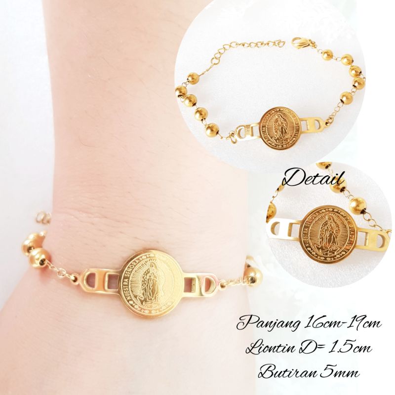 Mens gold sales rosary bracelet