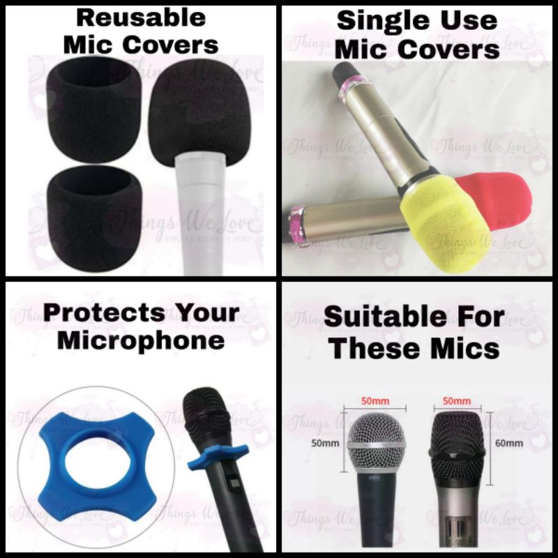 [SG-FREE SHIP] Mic Covers Microphone Karaoke Accessories Foam Sponge ...