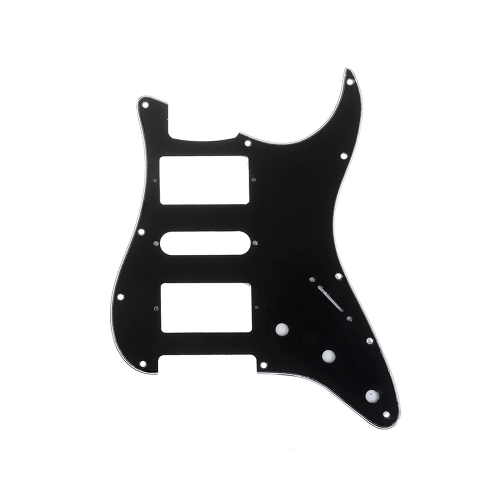 Musiclily Pro 11 Trous Moderne HSS ST Pickguard Pour Guitare électrique Fender USA/Mexique Strat Floyd Bridge Cut, 3 Plis Noir