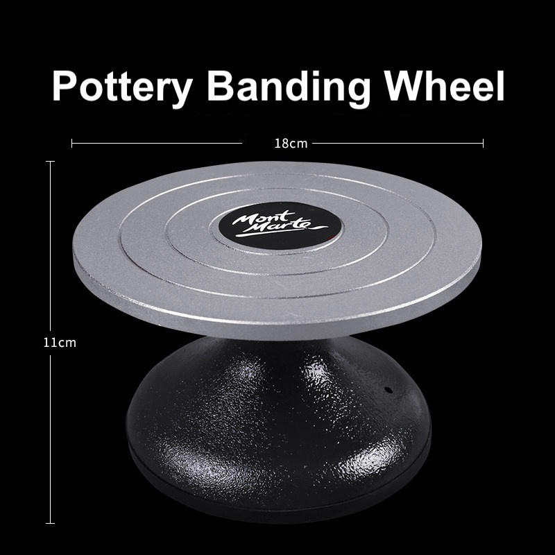 Mont Marte Signature Pottery Banding Wheel, 7in (18cm) Diameter, Sturdy  Cast Iron Body and Base