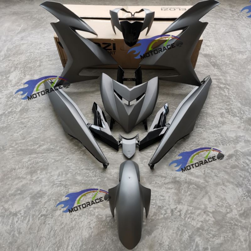 Velozi Racing Full Body Cover Set Greymatt Black Yamaha Y15zr V1 And V2 Shopee Singapore 8960