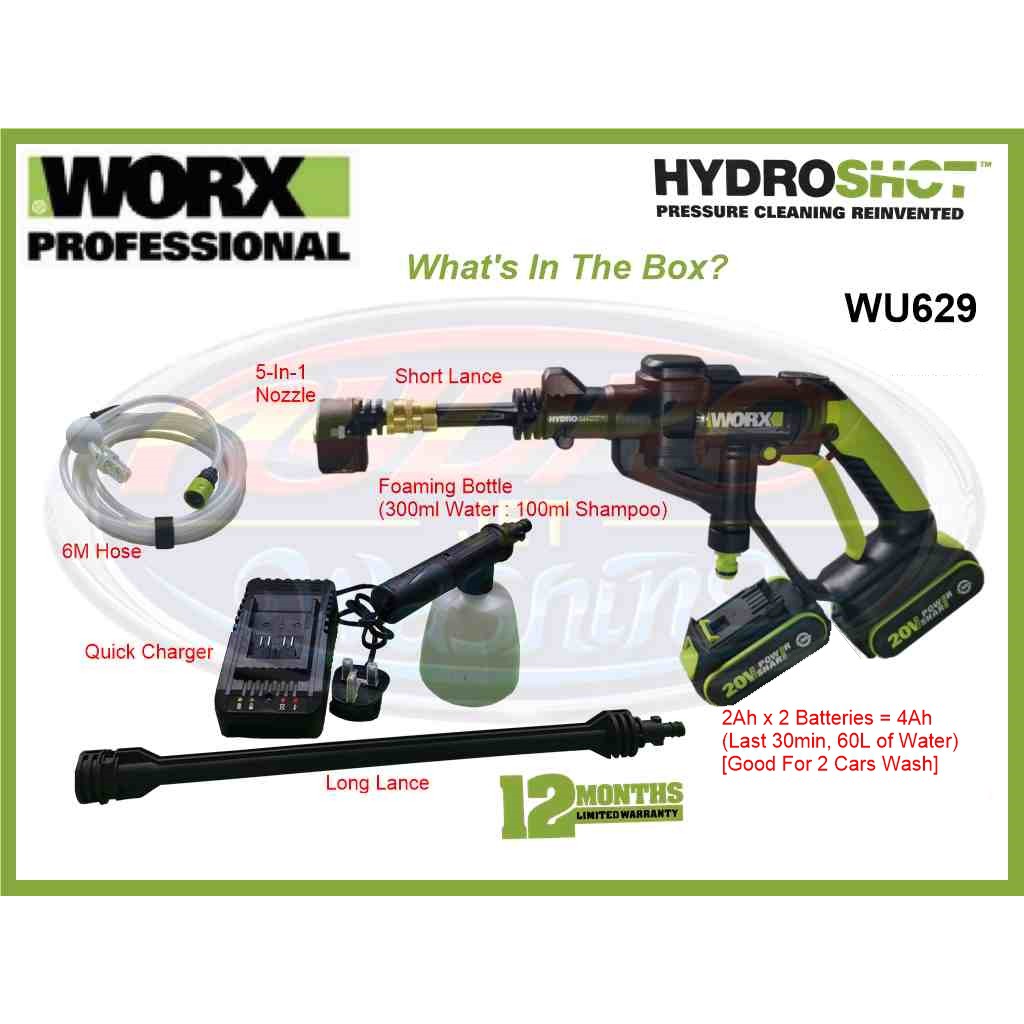 Worx hydroshot Professional WU629 4Ah Shopee Singapore