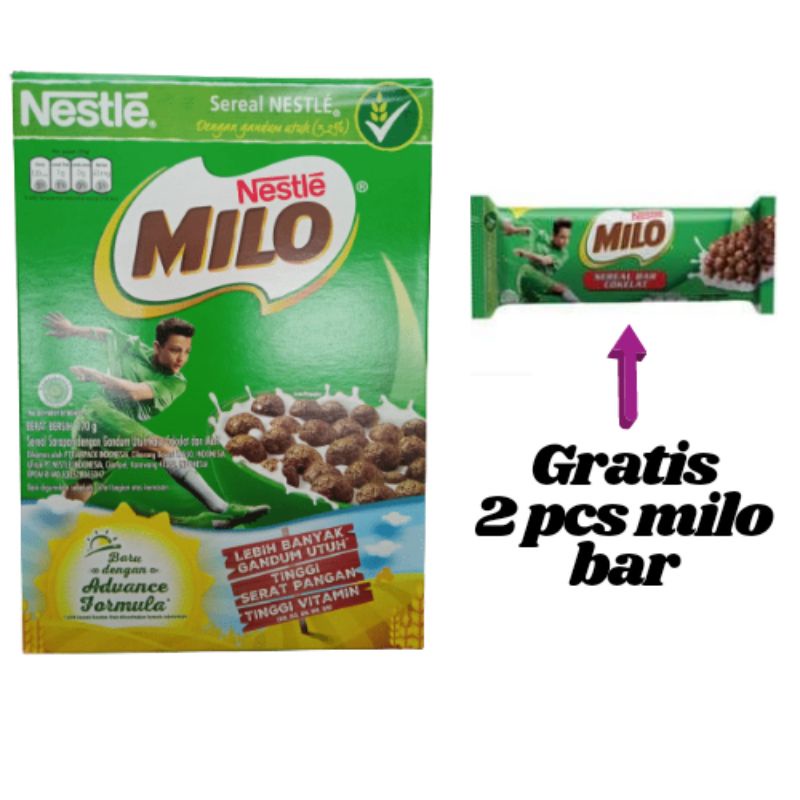 Milo Cereal Breakfast 330 g / Milo Bar 12.5 g / Nestle Milo | Shopee ...