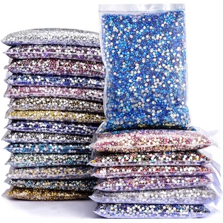 Over 3000 Pieces Flat Back Gems Nail Art Kit Assorted Shapes Rhinestones 6  Sizes (2mm-6mm)