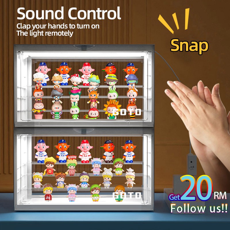 GOTO S3 Voice controlled LED light box Display Box for Popmart Toys ...