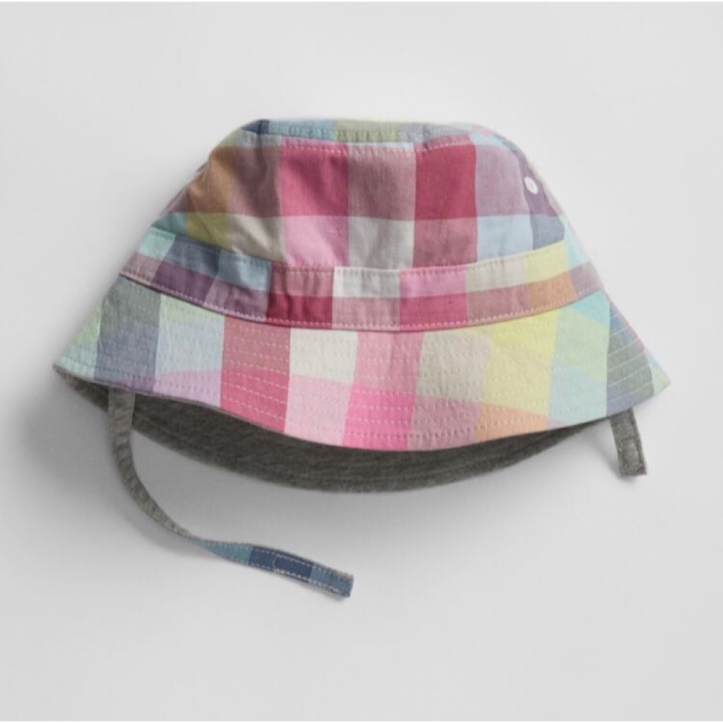 BN Baby GAP Plaid Reversible Bucket Hat Sun Hat 6 24mths avail Xmas gift ideas