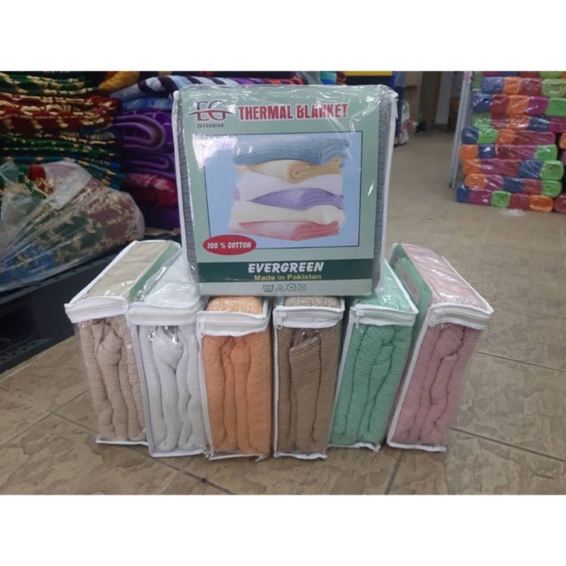 Selimut lembut Hospital 100% Cotton Thermal Blanket - QUEEN SIZE/ NET  PATTERN NEW | Shopee Singapore