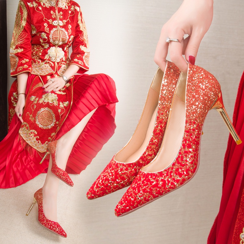 Red wedding heels online for bride