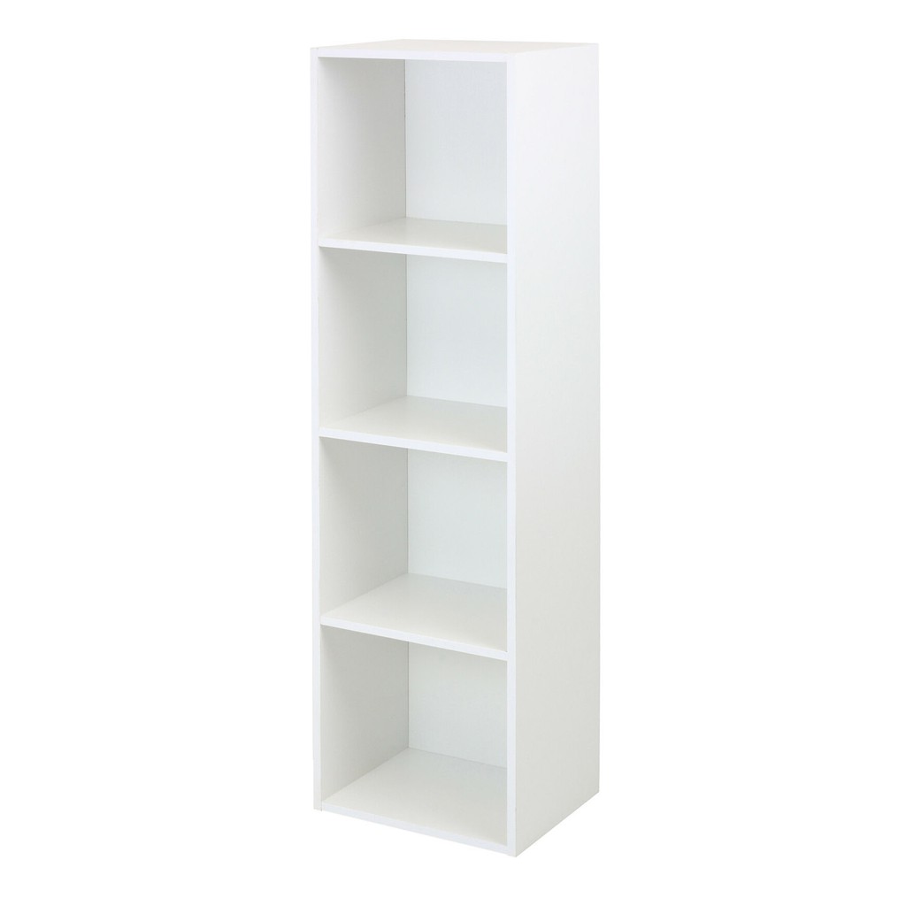 WHITE COLOUR BOX BOOK RACK & BOOK SHELF & 4 TIER (PUTIH RACK BUKU 4 ...