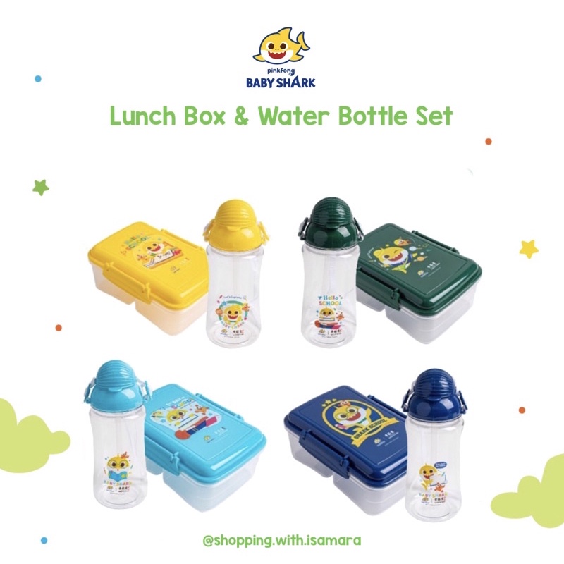 Pinkfong Baby Shark Lunch Box and Water Bottle Set/Dining and Drinking