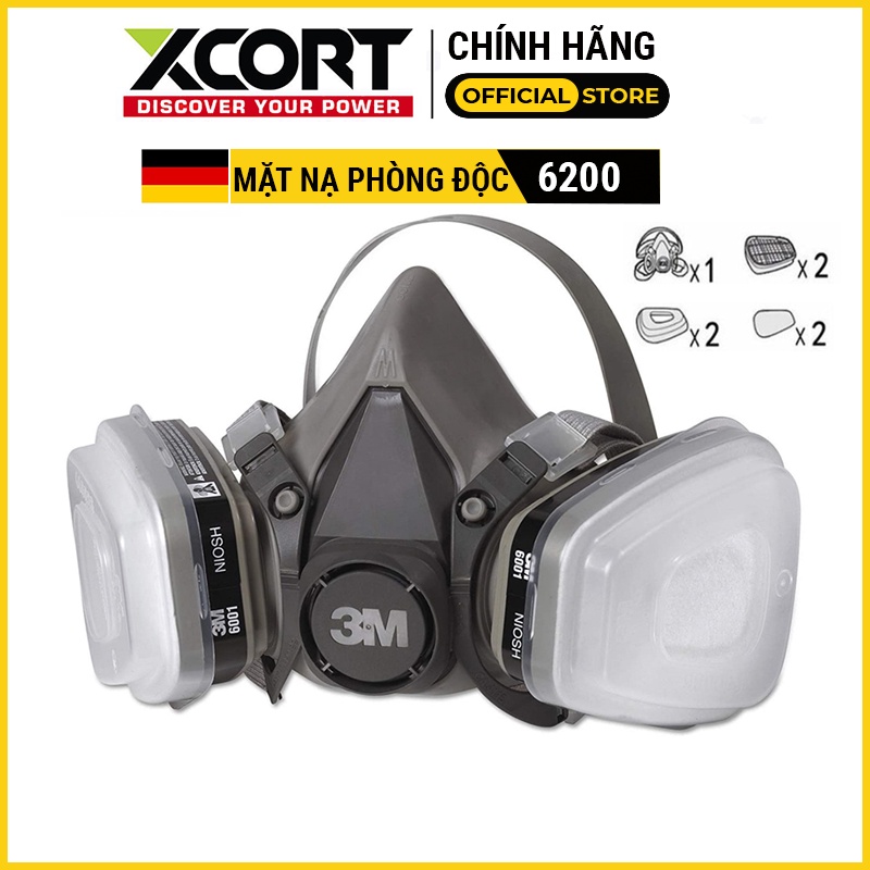 [NEW MODEL] Gas mask - 3M 6200 anti-poison mask Comes with filter ...