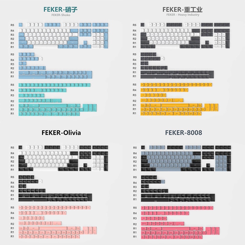 Olivia Keycaps for Mechanical Keyboard 226 Keys CSA Profile PBT Double ...