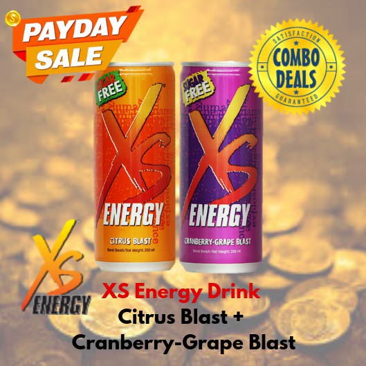 XS Energy Drinks 2 flavors ((Zero Sugar) Burn Fat Drink 100 Safe