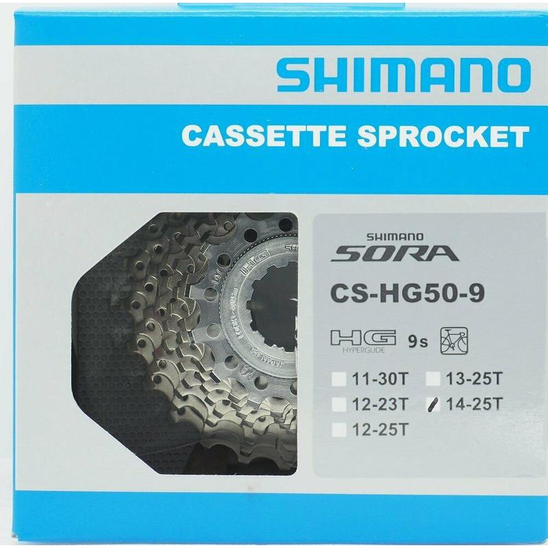 Shimano Sora Cs Hg50 9 Nine Speed Cassette 14 25t Box 9 Shopee Singapore