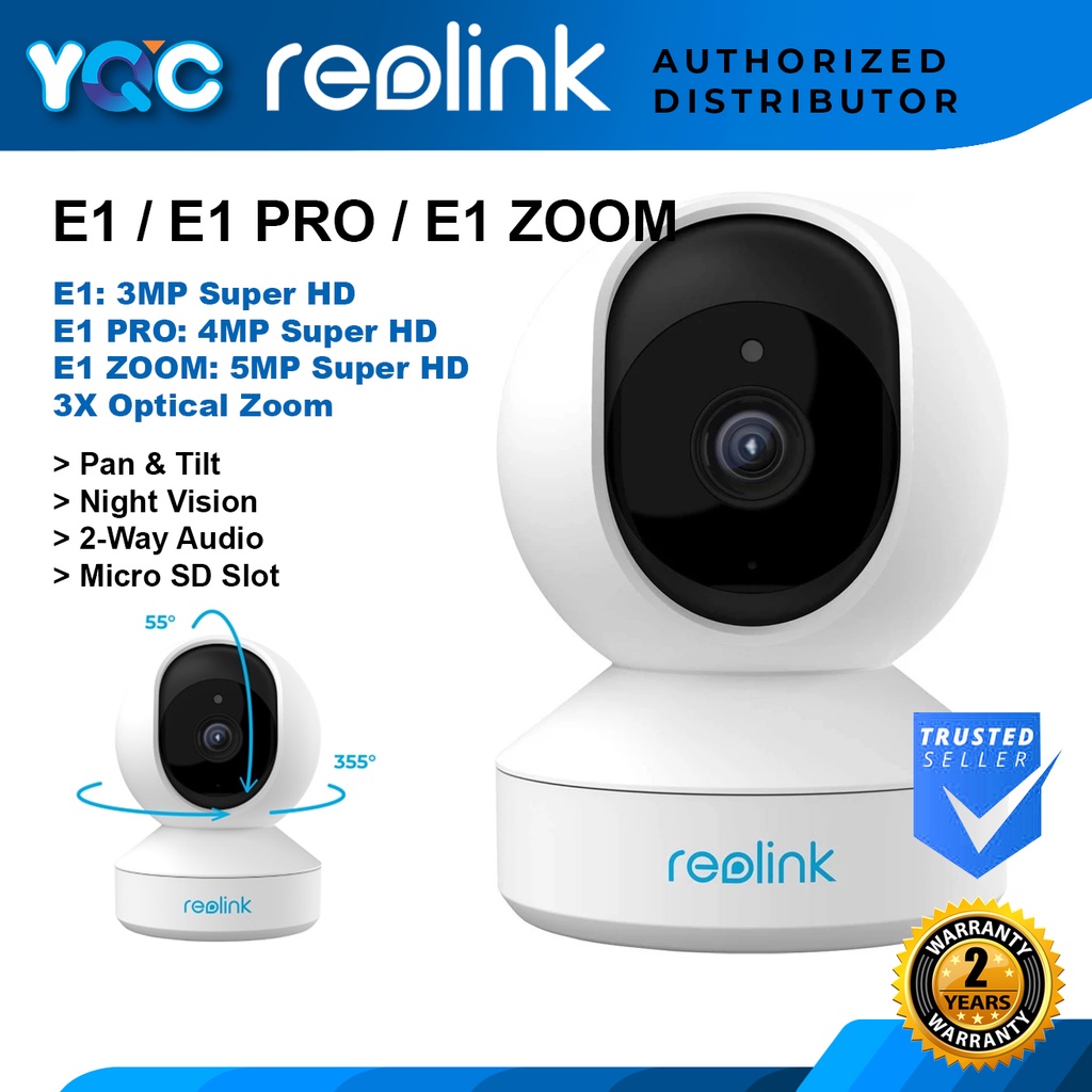 Reolink E1 3MP/ E1 Pro 4MP E1 Zoom 5MP WiFi IP Camera, Pan