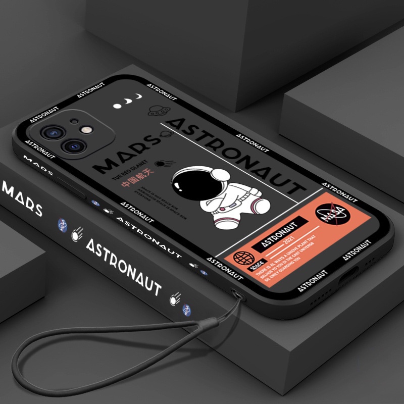 Astronaut Nasa Phone Case Compatible for iPhone X XR XS Max 6 6s 7 8 Plus SE 2020 2022 Shockproof Soft TPU Cover
