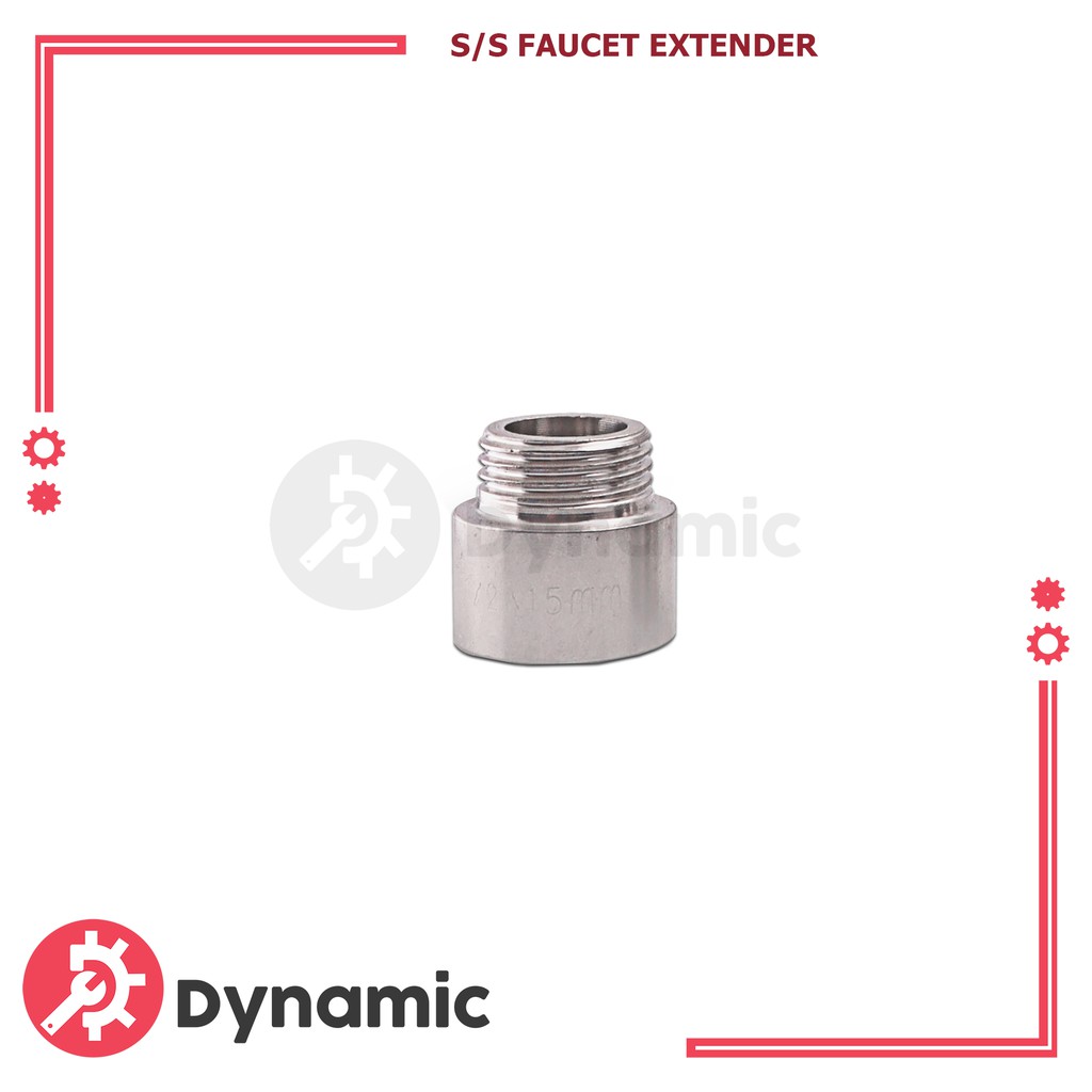 Stainless 1/2 Male x 1/2 Female 15mm Faucet Extension Male Adapter