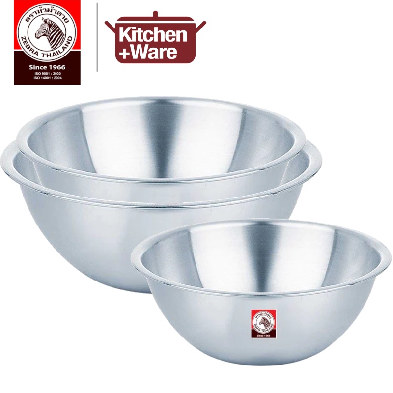 Zebra Stainless Steel Mixing Bowl 21cm / 24cm / 27cm Mixing Salad