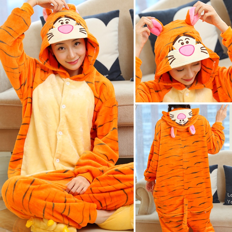 Kigurumi Stitch Panda Cartoon Pajamas Jumpsuits Women Men Hooded Sleepwear Onesies Kids Children Animal Cosplay Costumes Shopee Singapore