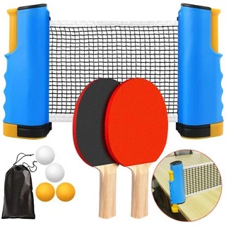 Adjustable Table Tennis Net & Collapsible Pole Set For Training