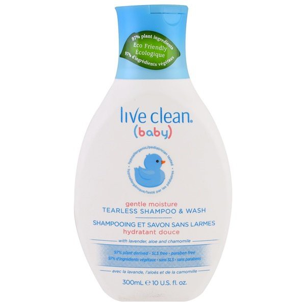 Live clean baby gentle sales moisture tearless shampoo & wash