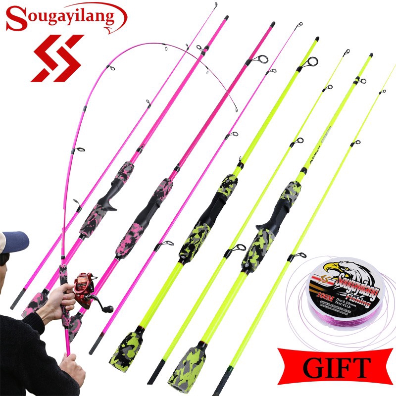 Sougayilang 1.8m Spinning Casting Fishing Rod 2 Sections Carbon Bass ...