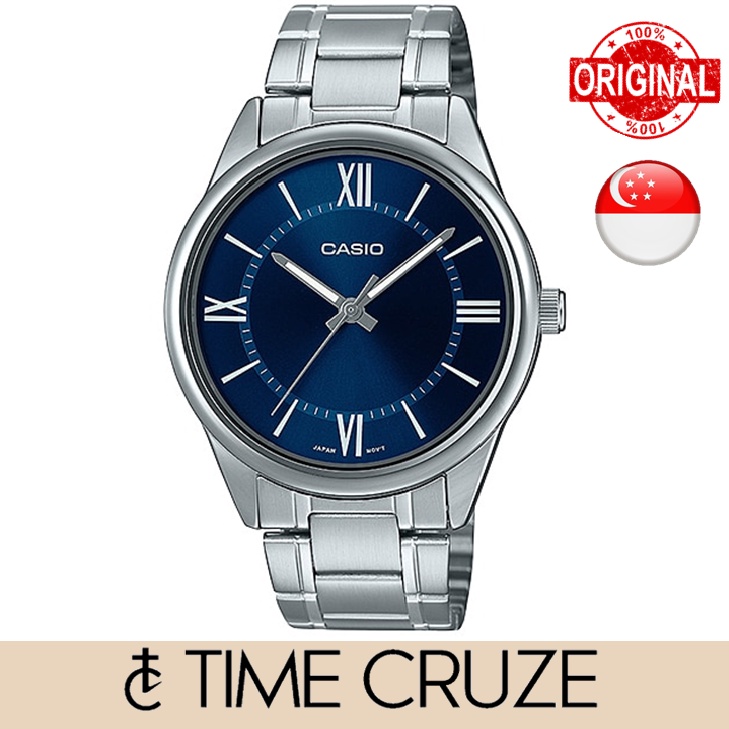 Time Cruze Casio Analog Quartz Stainless Steel Blue Dial Men Watch MTP V005D 2B5UDF MTP V005D 2B5 MTPV005D 2B5 Shopee Singapore